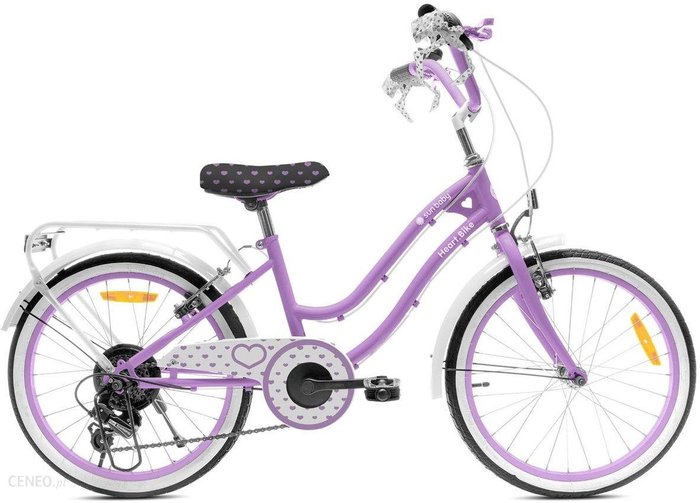 Dla Dziewczynki 20 Cali Z 6-Biegową Kasetą Shimano Tourney I Manetką Revoshift Heart Bike Fioletowy Ok24-7062816 фото