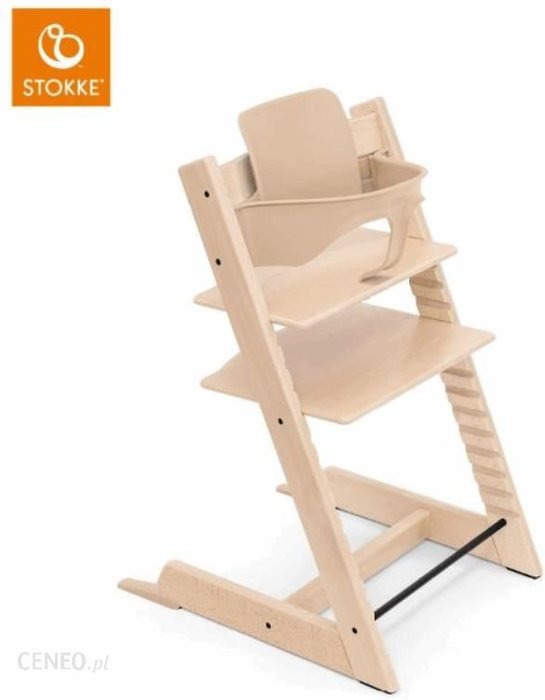 Stokke Tripp Trapp + zestaw Baby Set + tacka - rosnące krzesełko do karmienia z akcesoriami-Natural-White Ok24-7067326 фото