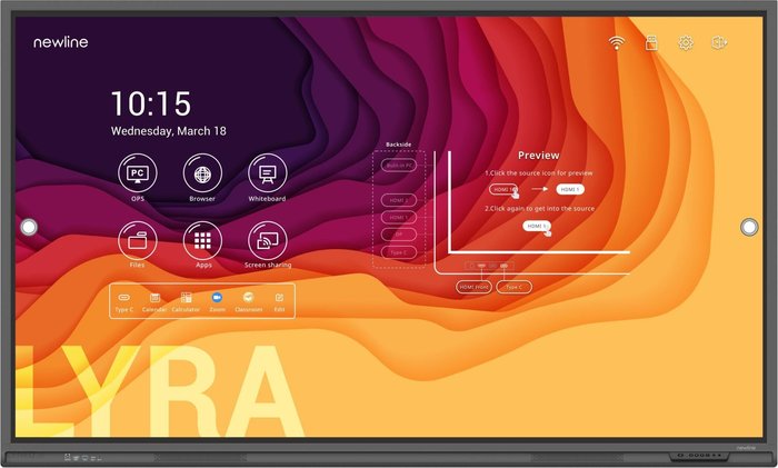Newline LYRA TT-6521Q | Dotykowy 65" 4K, Android 11, i, WiFi, 400 cd/m2, vat23% Ok24-770063 фото