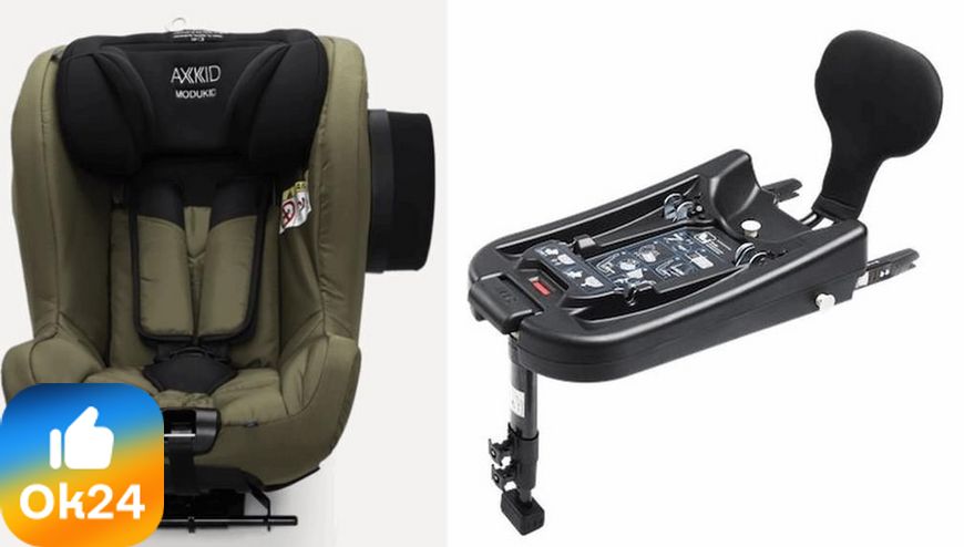 Axkid Modukid Seat Isofix - fotelik samochodowy dla dzieci od 61 do 105 cm wzrostu z bazą isofix-Moss Ok24-7061579 фото