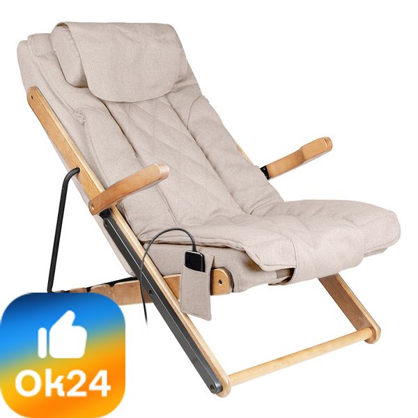 Sakura fotel składany Relax z masażerem beżowy Ok24-94268046 фото