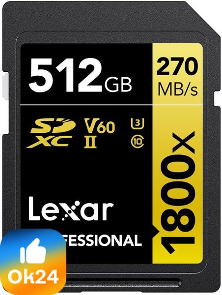 Karta Lexar Pro 1800x SDXC 512 GB UHS-II V60 Ok24-776318 фото