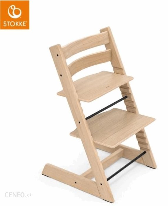 Stokke Tripp Trapp + zestaw Baby Set + tacka - rosnące krzesełko do karmienia z akcesoriami-Oak Natural (drewno dębowe)-White Ok24-7067384 фото
