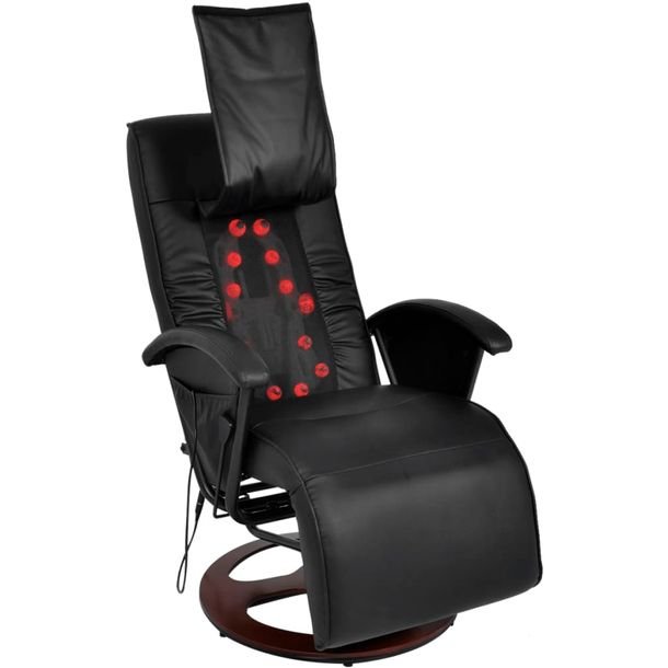 Fotel do masażu shiatsu, czarny, sztuczna skóra Ok24-94268049 фото