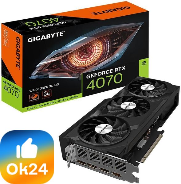Gigabyte GeForce RTX 4070 WINDFORCE OC 12GB GDDR6X (GV-N4070WF3OC-12GD) Ok24-7142869 фото