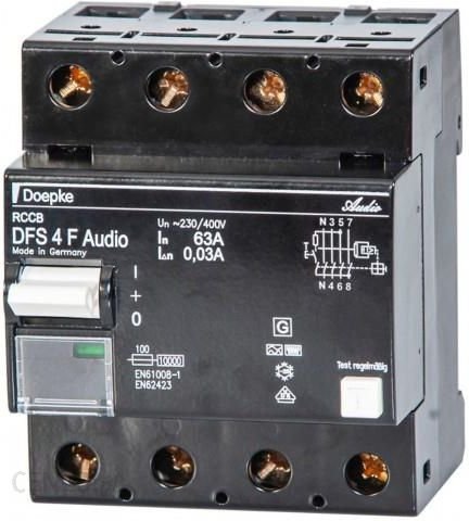 Doepke Wyłącznik różnicowo-prądowy 3-fazowy DFS Audio DFS4 063-4/0,03-F Ok24-7996136 фото