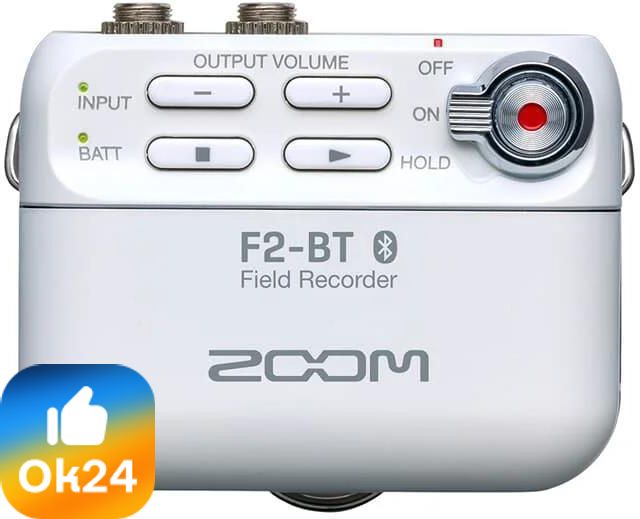 ‌Zoom F2-Bt White - Field Recorder With Bluetooth And Lavalier Microphone Ok24-769521 фото