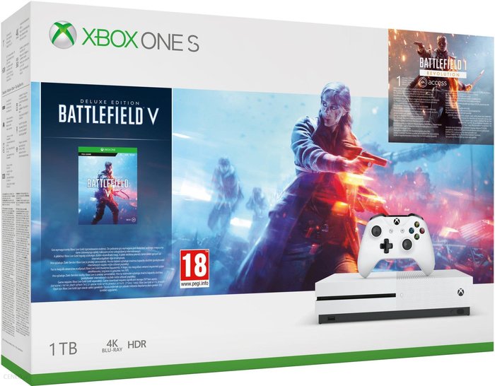 Microsoft Xbox One S 1Tb Biały + Battlefield V + Battlefield 1 + Battlefield 1943 Ok24-7158289 фото
