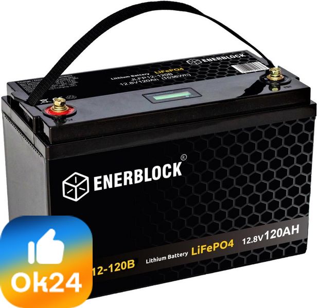 Enerblock JLFP Lithium Energy 12V 120Ah LiFePO4 BMS Bluetooth Ok24-7157142 фото