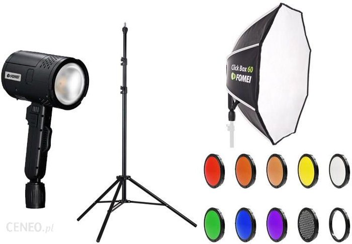 Kompaktowy zestaw lampy owej z softboxem i filtrami barwnymi Ok24-733650 фото