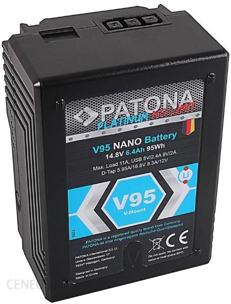 Patona Platinum Nano V95 V-Mount 95Wh F. Sony Dsr 600P 650P 652P Hdw 800P Pdw 850 Bp-150W Red Arri Ok24-735253 фото