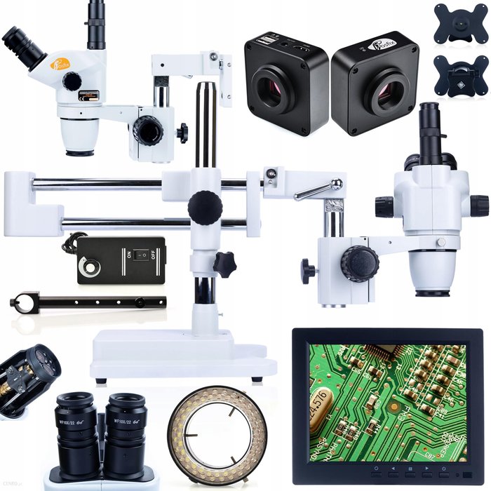 Rosfix Mikroskop Stereoskopowy Pro z Kamerą 16MP, Oświetleniem LED i Wyświetlaczem 8 cali Ok24-7147946 фото