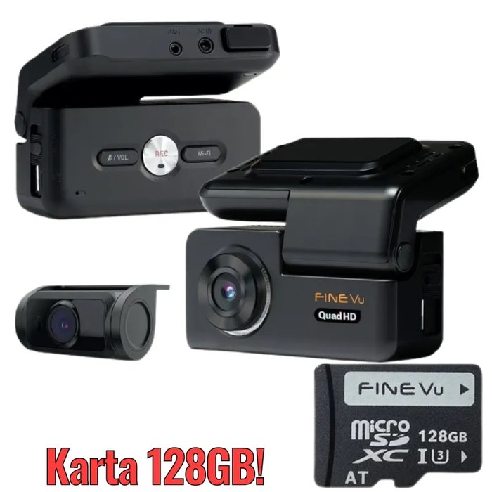 FineVu Kamera samochodowa GX300 + karta 128GB | Wideorejestratory to nasza Ok24-94275659 фото
