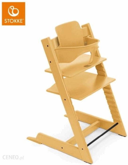 Stokke Tripp Trapp + zestaw Baby Set + tacka - rosnące krzesełko do karmienia z akcesoriami-Sunflower Yellow-Black Ok24-7067368 фото