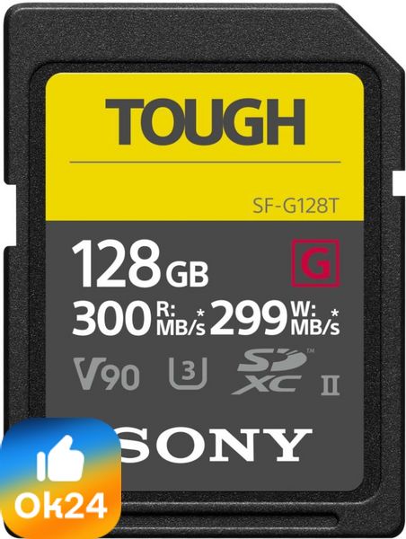 Sony SDXC 128GB SF-G Tough UHS-II U3 V90 (SFG1TG) Ok24-776332 фото