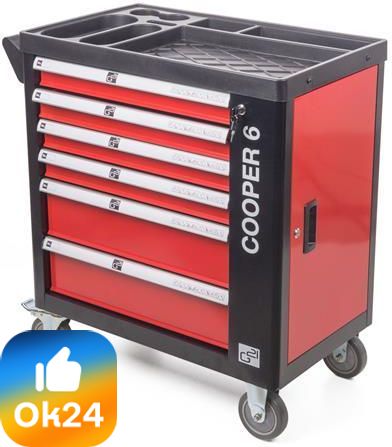 Wózek warsztatowy G21 Cooper 6, czarno-czerwony Ok24-7938448 фото