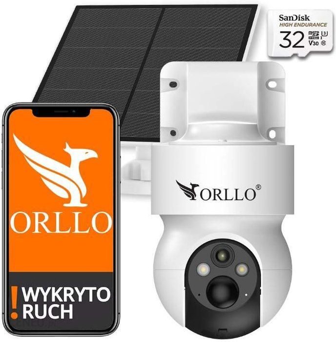 Kamera IP Orllo E7 PRO SIM solarna zewnętrzna bezprzewodowa obrotowa 3MP + Karta SD 32GB Ok24-789483 фото