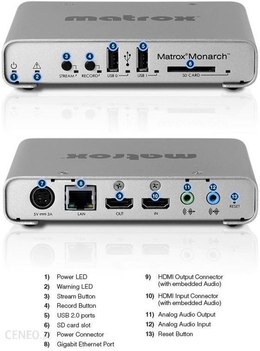 Matrox Monarch HD Video Streaming and Recording Appliance / MHD/I - 1920 x 1080 pixels - 142 mm - 112 mm - 31 mm - FCC B - CE B (MHDI) Ok24-791887 фото