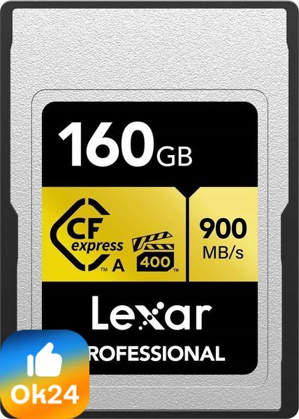 Lexar 160Gb Professional Type A Gold 900Mb/S Vpg400 (LCAGOLD160GRNENG) Ok24-776342 фото