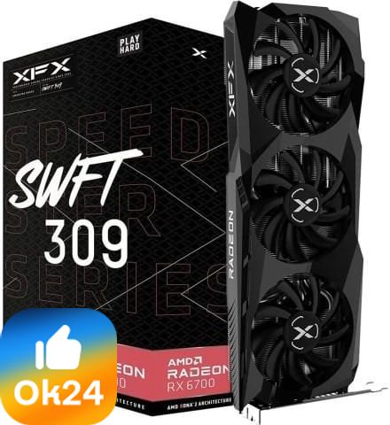 XFX Radeon RX 6700 SPEEDSTER SWFT309 10GB GDDR6 (RX67XLKWFDV) Ok24-7142863 фото