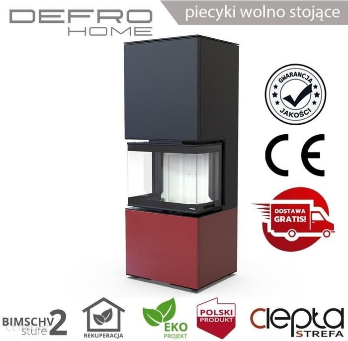 Defro Home Stalowy Intra Xsm C Ver Compact 1 3-Szyby 8kW Czerwony Ok24-7991462 фото