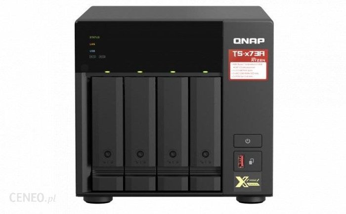 Serwer plików QNAP TS-473A-8G rozbudowany do 16G 4-Bay NAS, Czterordzeniowy AMD Ryzen V1500B 2,2 GHz, 16GB RAM, 2x 2,5 GbE LAN, 4x USB 3.2, 2x M.2 Ok24-785004 фото