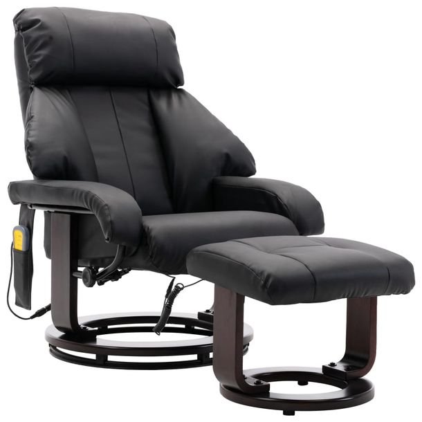 Telewizyjny fotel masujący, regulowany, czarny, sztuczna skóra Ok24-94268030 фото