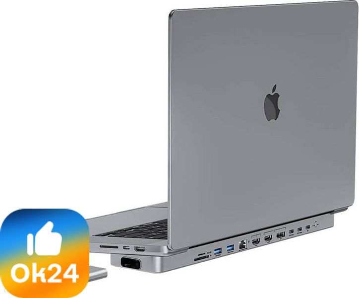 Invzi Hub USB-C do MacBook Pro 16" MagHub 12w2 z kieszenią SSD (szara) (MH0113) Ok24-793699 фото