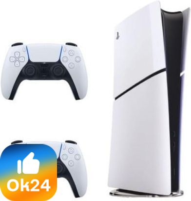 Sony PlayStation 5 Digital Edition D Chassis (Slim) + dodatkowy pad DualSense Biały Ok24-7158224 фото