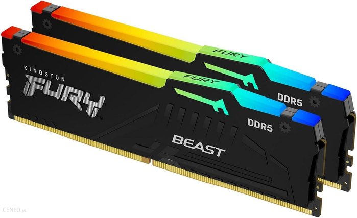 Kingston Fury Beast Black RGB DDR5 64GB 6000MHz CL36 (KF560C36BBEAK264) Ok24-779375 фото